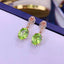 14K GOLD 4.00 CTW PERIDOT & DIAMOND EARRINGS