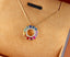 14K WHITE GOLD NATURAL COLORFUL SAPPHIRE & DIAMOND NECKLACE