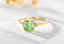14K Gold 2 Ct Natural Green Tourmaline & Diamond Ring
