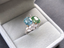 14K GOLD 6.08 CTW NATURAL AQUAMARINE & TOURMALINE & DIAMOND RING