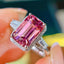 PLATINUM 4.16 CTW NATURAL PINK TOURMALINE & DIAMOND RING