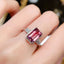 PLATINUM 4.16 CTW NATURAL PINK TOURMALINE & DIAMOND RING