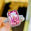 PLATINUM 4.16 CTW NATURAL PINK TOURMALINE & DIAMOND RING