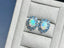 14K GOLD 2 CTW NATURAL OPAL & AQUAMARINE EARRINGS
