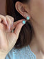 14K GOLD 2 CTW NATURAL OPAL & AQUAMARINE EARRINGS