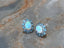 14K GOLD 2 CTW NATURAL OPAL & AQUAMARINE EARRINGS