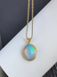 14k Gold 10.25 Ctw Natural Opal & Diamond Pendant( Without Chain )