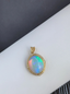 14k Gold 10.25 Ctw Natural Opal & Diamond Pendant( Without Chain )