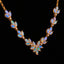 18K GOLD 2.6 CT NATURAL OPAL & DIAMOND NECKLACE