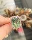 14K Gold 15.7 CT Natural Afghan Green Tourmaline & Pink Sapphire & Diamond Ring （HALF PAYMENT)