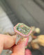 14K Gold 15.7 CT Natural Afghan Green Tourmaline & Pink Sapphire & Diamond Ring