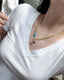 14K Yellow Gold 3.41 CTW Natural Turquoise&Diamond Necklace