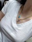 14K Yellow Gold 3.41 CTW Natural Turquoise&Diamond Necklace