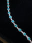 14K White Gold 5.90 Ctw Natural Paraiba & Diamond Bracelet (First Payment)