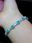 14K White Gold 5.90 Ctw Natural Paraiba & Diamond Bracelet