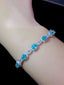 14K White Gold 5.90 Ctw Natural Paraiba & Diamond Bracelet (First Payment)