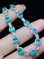 14K White Gold 5.90 Ctw Natural Paraiba & Diamond Bracelet (First Payment)