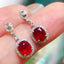 14k Gold 1.71 Ctw Natural Ruby & Diamond Earrings