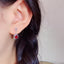 14k Gold 1.71 Ctw Natural Ruby & Diamond Earrings
