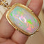 14k Gold 36.73 Ctw Natural Opal & Diamond Pendant( Without Chain )