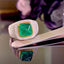14k Gold 3.7 Ct Natural Emerald & Diamond Ring