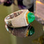 14k Gold 3.7 Ct Natural Emerald & Diamond Ring