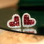 14k Gold 1.64 Ctw Vivid Red Natural Ruby & Diamond Earrings