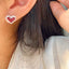 14k Gold 1.64 Ctw Vivid Red Natural Ruby & Diamond Earrings