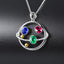 14k Gold 1.00 Ctw Natural Ruby & Emerald & Sapphire & Diamond Pendant( Without Chain )