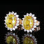 14k Gold 1.56 Ct Natural Sapphire & Diamond Earrings