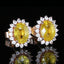 14k Gold 1.56 Ct Natural Sapphire & Diamond Earrings