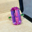 14k Gold 17.11 Ctw Natural Kunzite & Tsavorite Ring