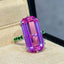 14k Gold 17.11 Ctw Natural Kunzite & Tsavorite Ring