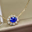 14k Gold 0.75 Ctw Natural Sapphire & Diamond Necklace