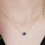 14k Gold 0.75 Ctw Natural Sapphire & Diamond Necklace
