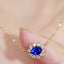 14k Gold 0.75 Ctw Natural Sapphire & Diamond Necklace