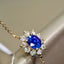 14k Gold 0.75 Ctw Natural Sapphire & Diamond Necklace