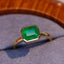 14k Gold 1.78 Ct Natural Emerald & Solitaire Ring
