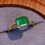 14k Gold 1.78 Ct Natural Emerald & Solitaire Ring