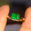 14k Gold 1.78 Ct Natural Emerald & Solitaire Ring