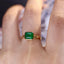 14k Gold 1.78 Ct Natural Emerald & Solitaire Ring