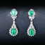 14k Gold 1.31 Ct Natural Emerald & Diamond Earrings