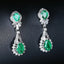 14k Gold 1.31 Ct Natural Emerald & Diamond Earrings