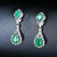 14k Gold 1.31 Ct Natural Emerald & Diamond Earrings
