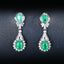 14k Gold 1.31 Ct Natural Emerald & Diamond Earrings