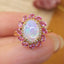 14k Gold 0.80 Ctw Natural Opal & Diamond Ring