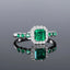 14k Gold 1.11 Ctw Natural Emerald & Diamond Ring