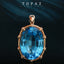 14k Gold 23.33 Ctw Natural Topaz & Diamond Pendant( Without Chain )