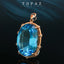 14k Gold 23.33 Ctw Natural Topaz & Diamond Pendant( Without Chain )