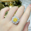 14K GOLD 3.83 CTW NATURAL YELLOW DIAMOND & DIAMOND RING/PENDANT